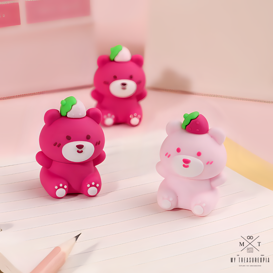 Mini Strawberry Bear Sharpener ( Pack Of 2 )