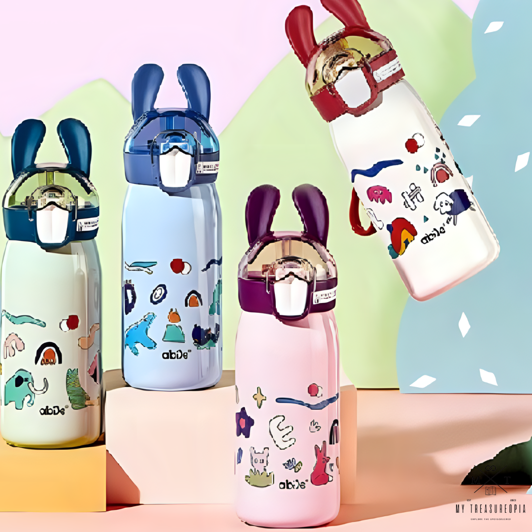 Doodle Bunny Stainless Steel Water Bottle - 530ML