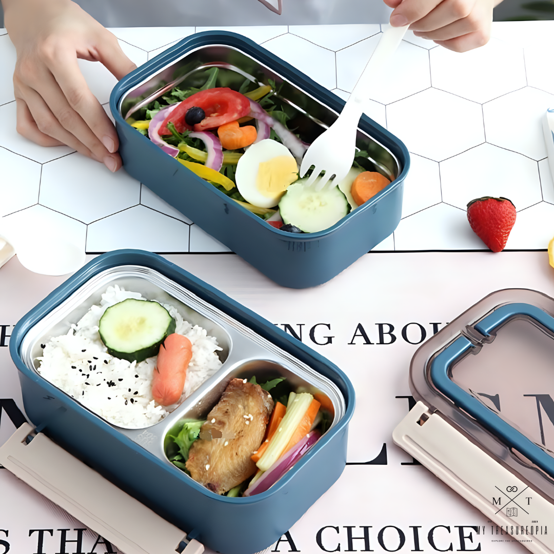 Yum Yum Dual Compartment Stainless Steel Lunch Box -650ML