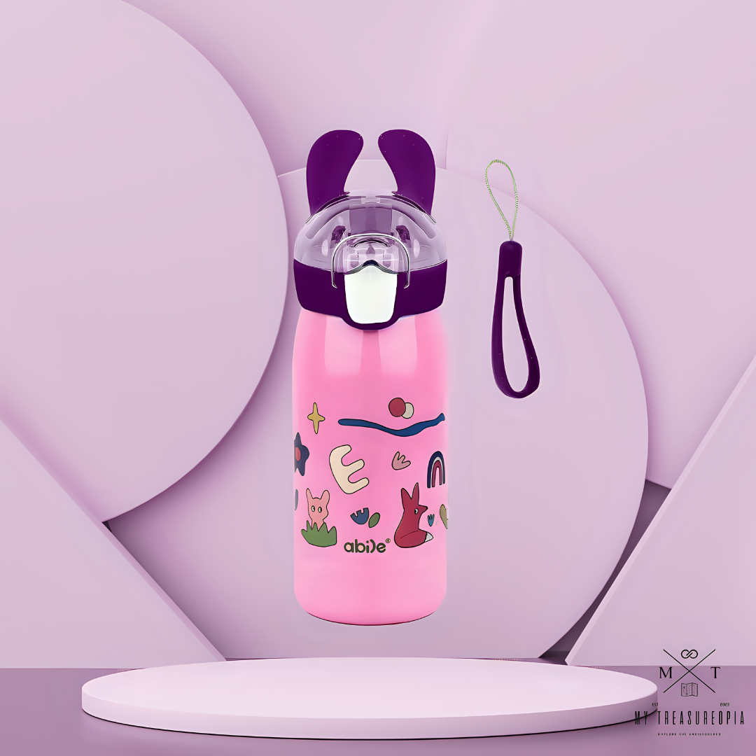 Doodle Bunny Stainless Steel Water Bottle - 530ML