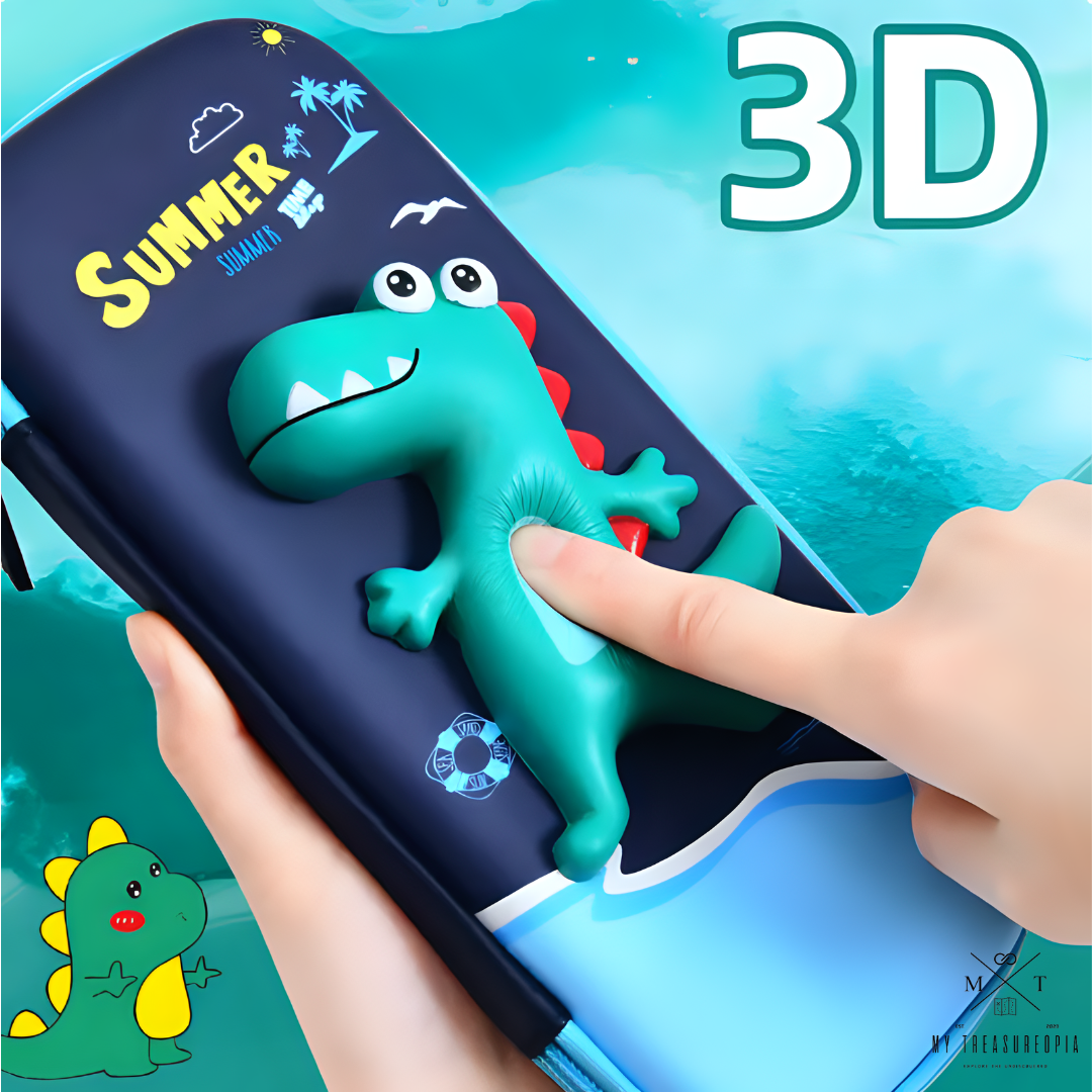 3D Eva Pencil Pouch With Cute Squishy Dinosaur