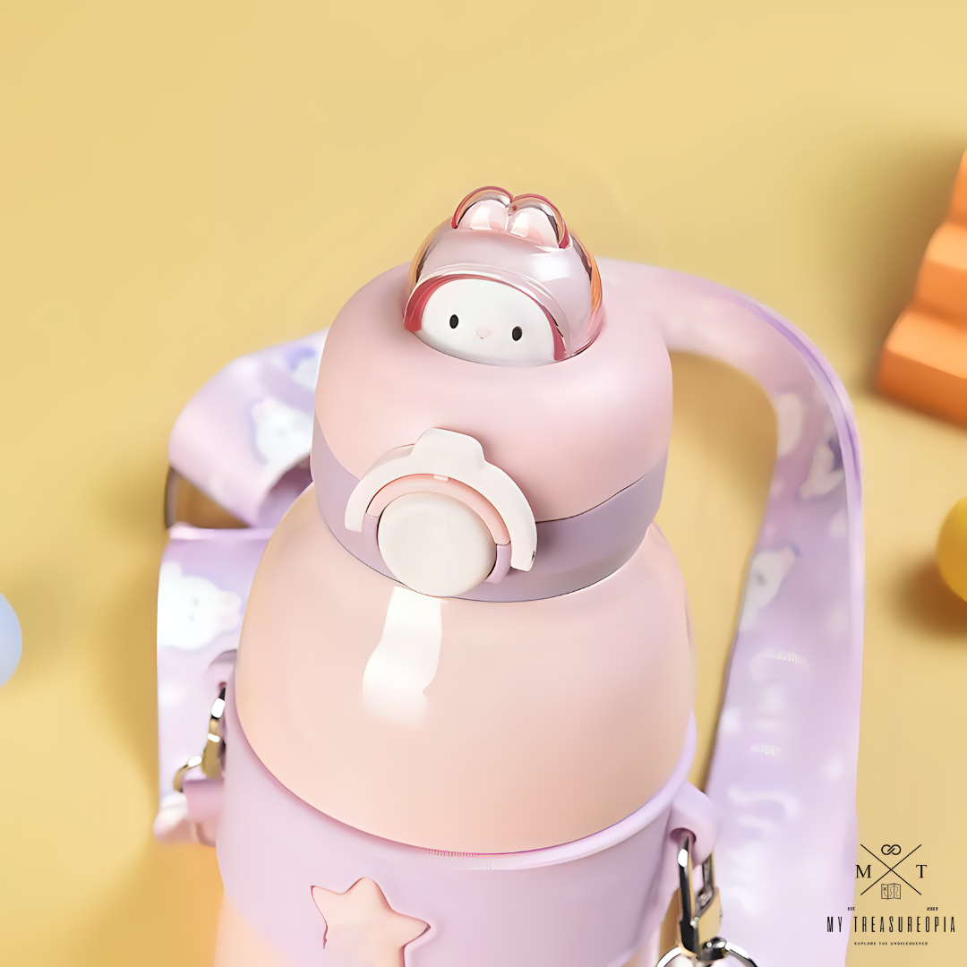 Cute Rabbit Stainless Steel Vacuum Water Bottle - 490ML