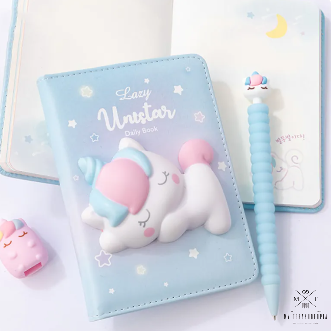 Lazy Unistar Diary With Squishy Toy