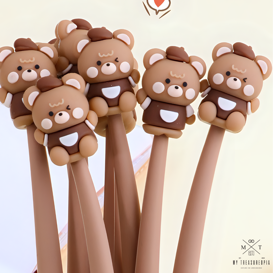 Coffee Bear Gel Pen ( Pack Of 3 Pcs )