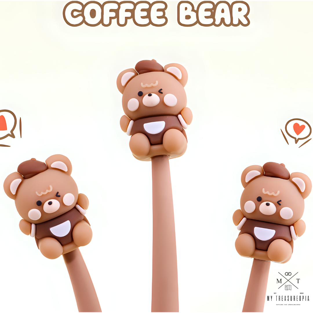 Coffee Bear Gel Pen ( Pack Of 3 Pcs )