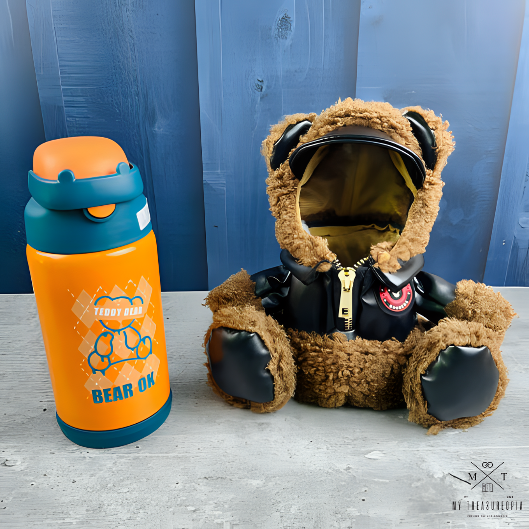 Stainless Steel Bottle With Warm Bear Cover - 500ML