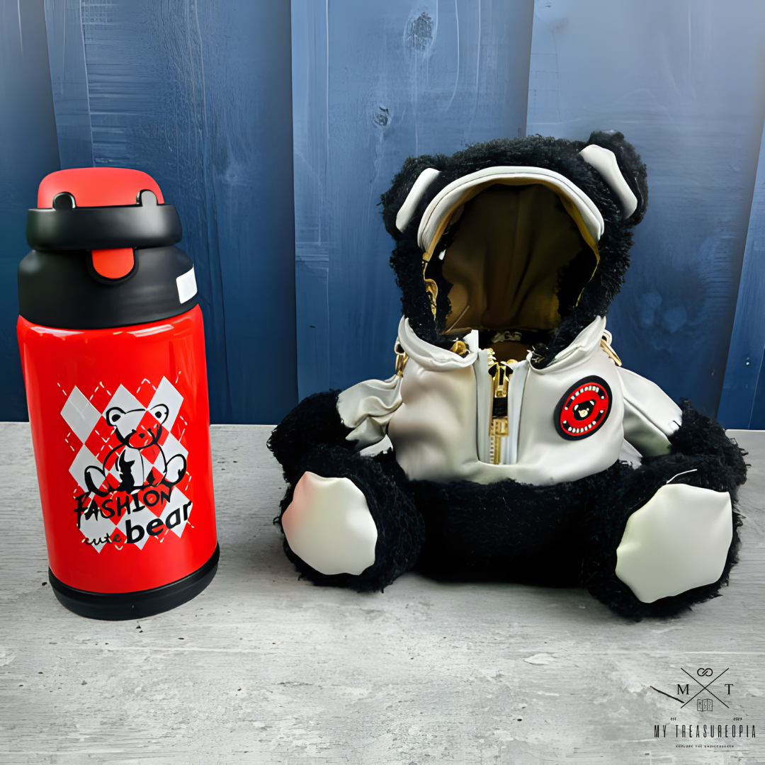 Stainless Steel Bottle With Warm Bear Cover - 500ML