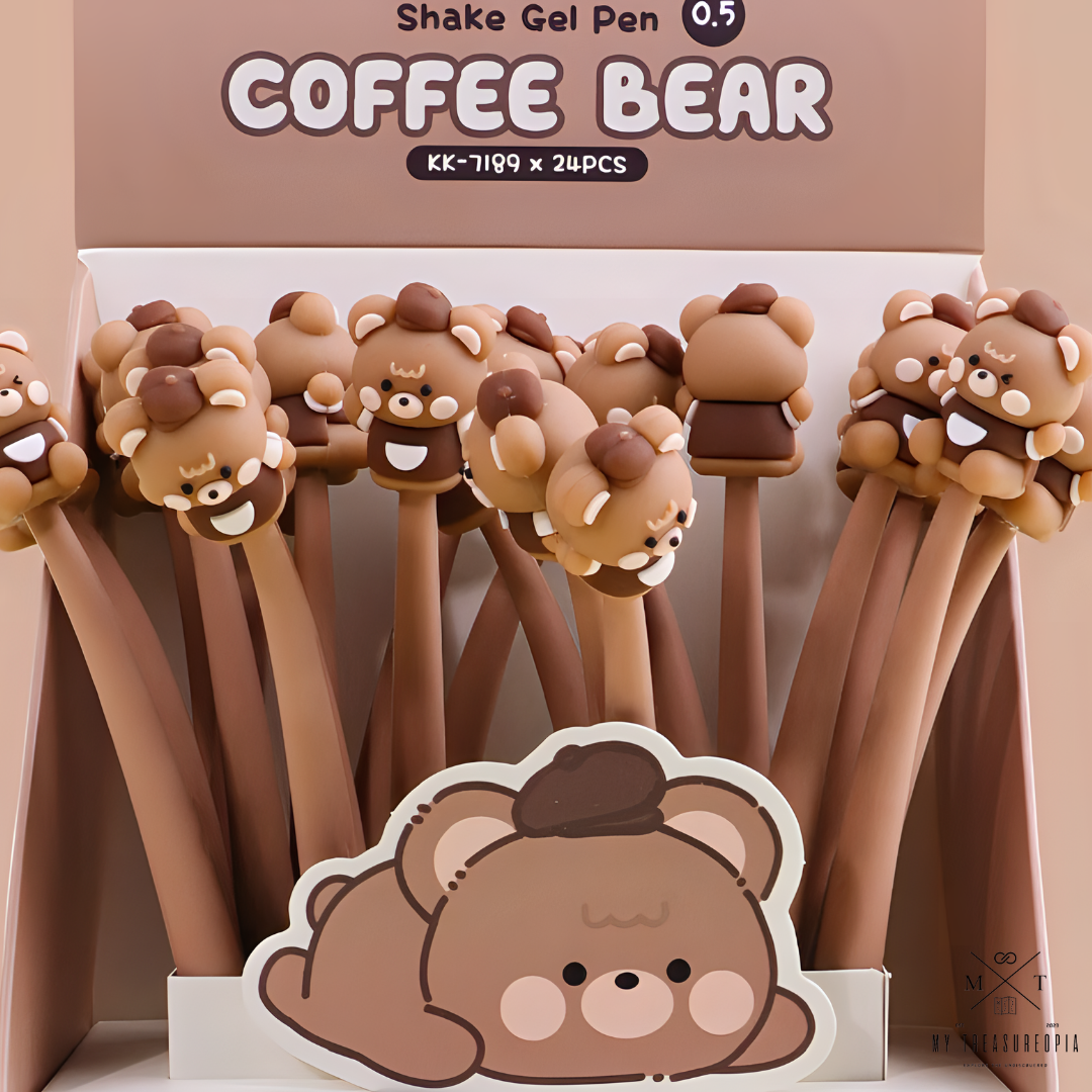 Coffee Bear Gel Pen ( Pack Of 3 Pcs )