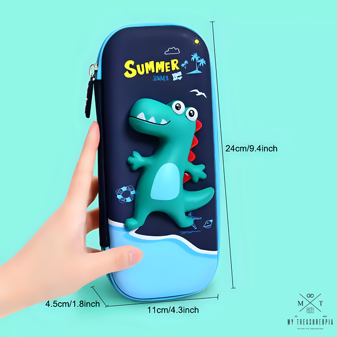 3D Eva Pencil Pouch With Cute Squishy Dinosaur