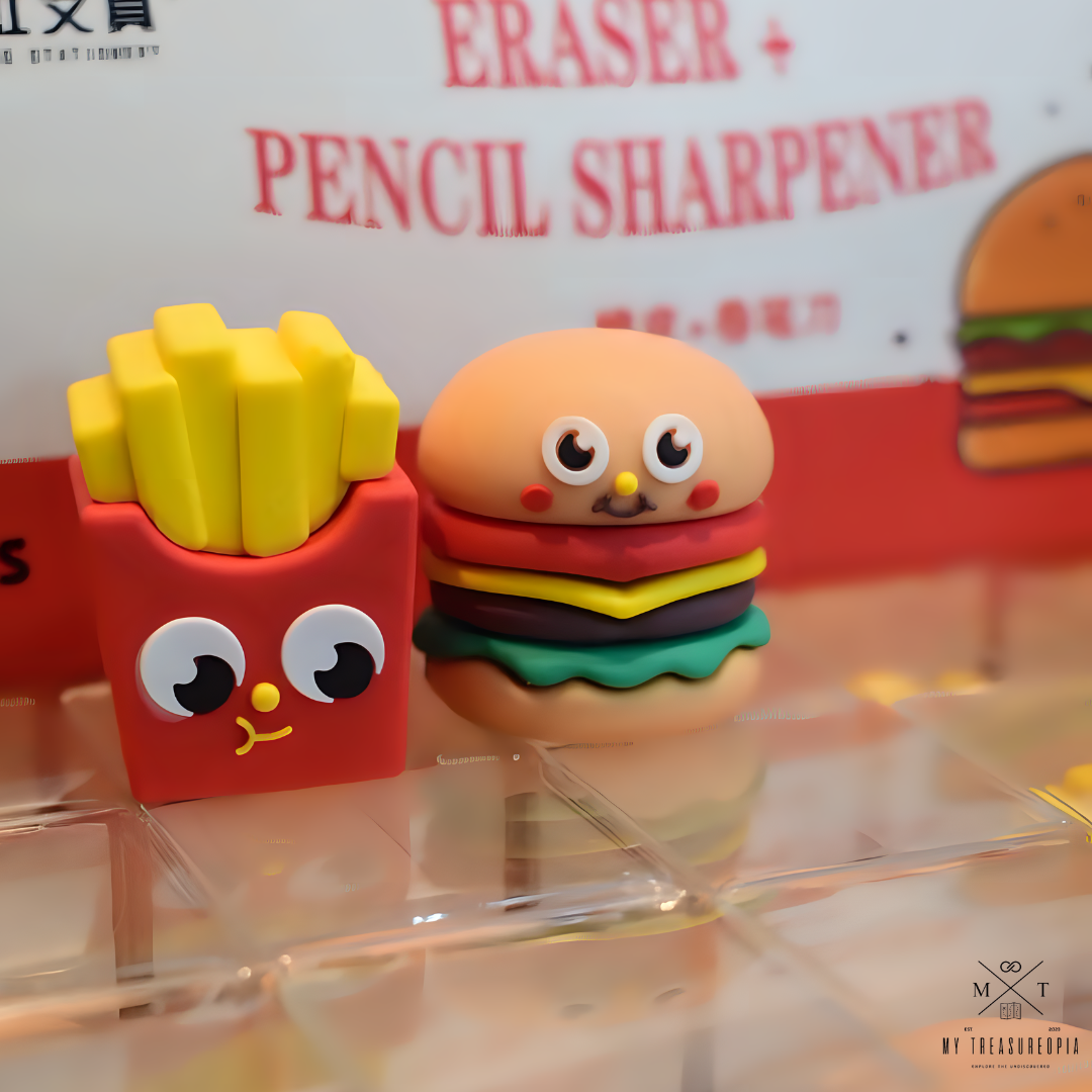 Fast Food Sharpener ( Pack Of 2 - 1 Burger & 1 French Fries Sharpener )