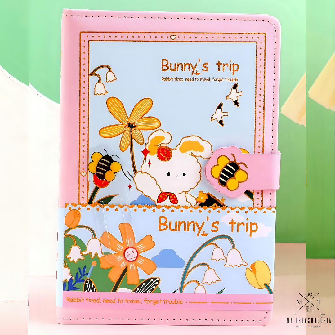 Bunny's Trip Diary With Magnetic Buckle