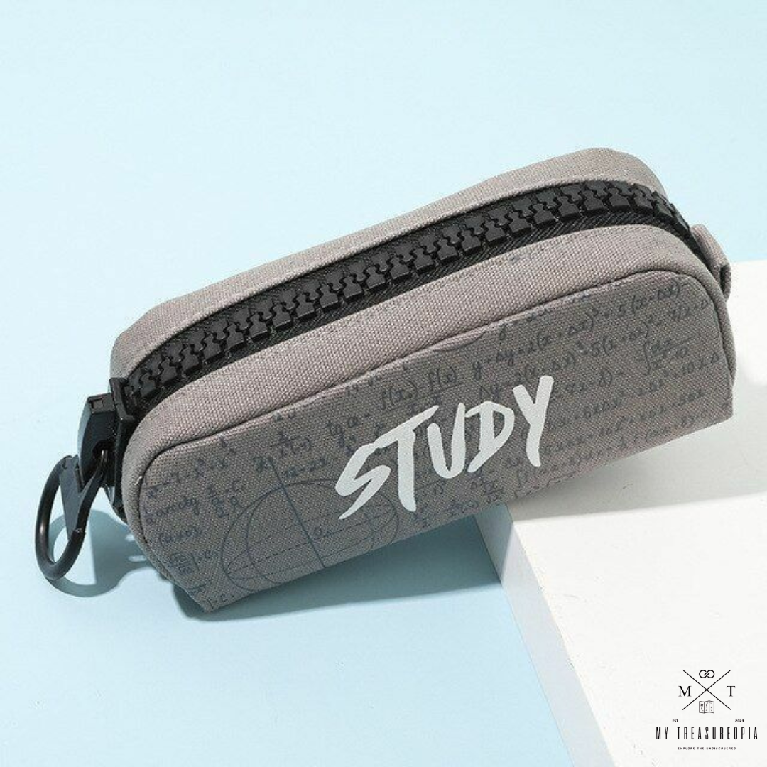 Study Pencil Pouch With Big Zipper