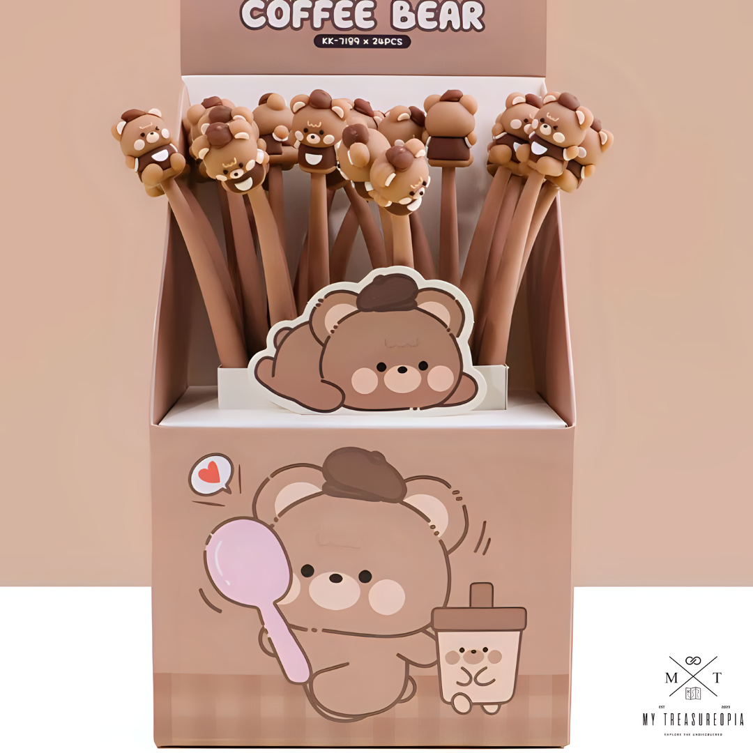 Coffee Bear Gel Pen ( Pack Of 3 Pcs )