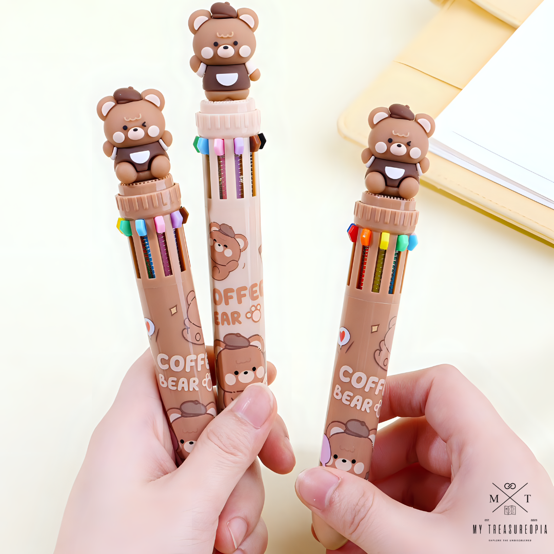 Coffee Bear 10 In 1 Ball Point Pen