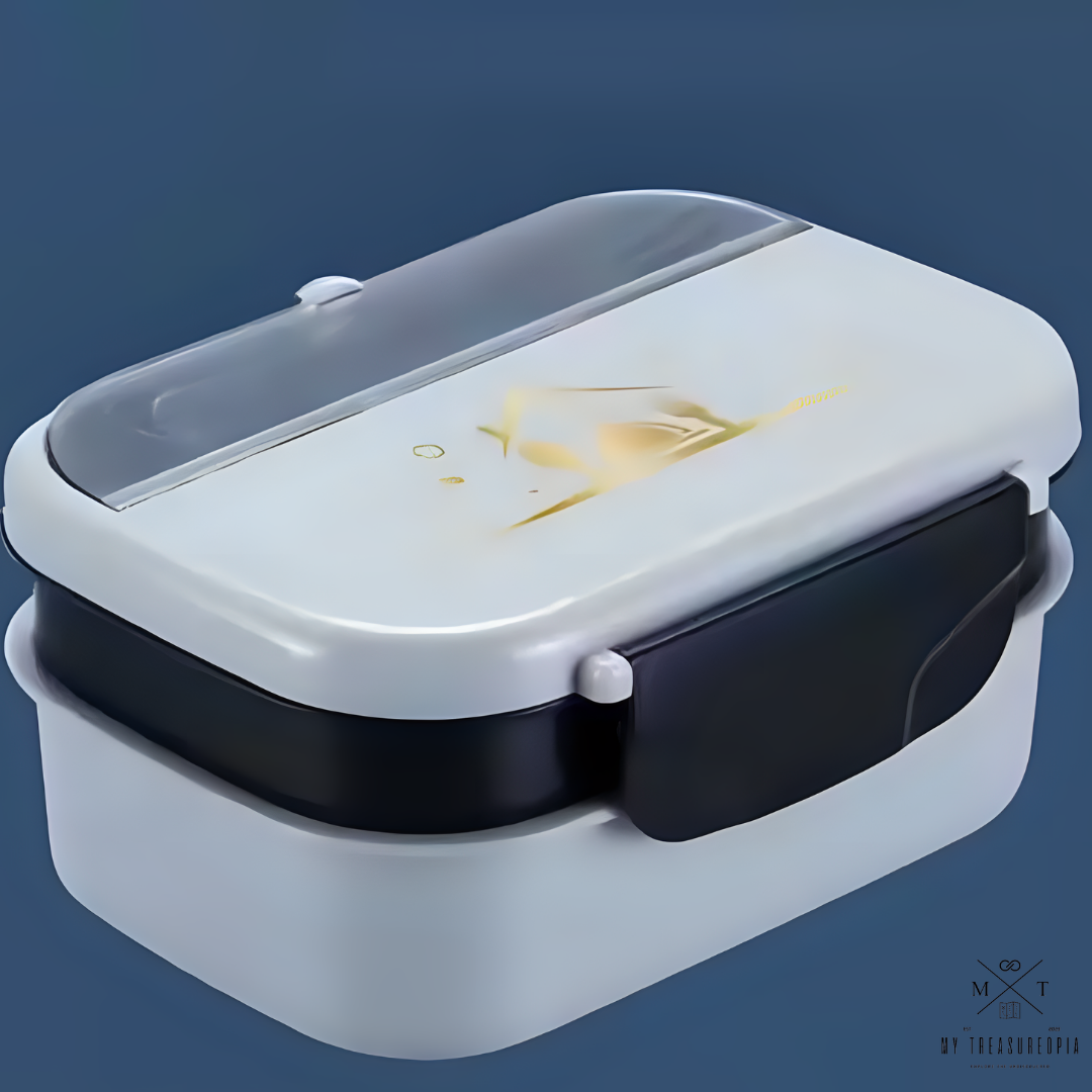 Nice Curry Double Layer Lunch Box With Spoon & Fork - 1230ML