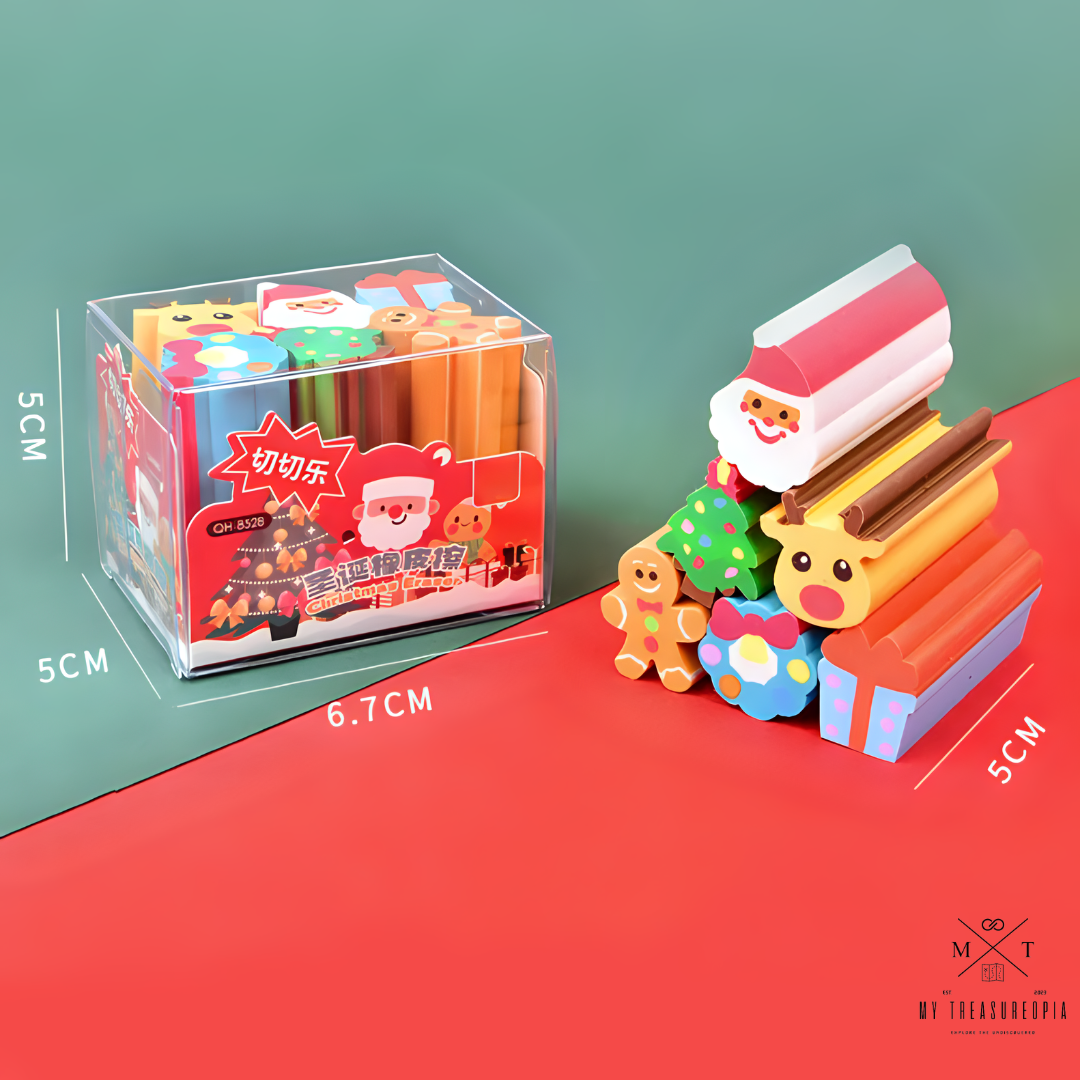 Merry Christmas Eraser Box ( Box Contains 6 Pcs Eraser )