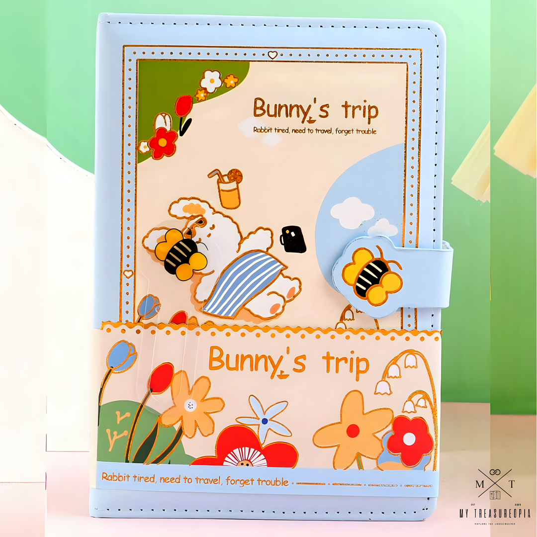 Bunny's Trip Diary With Magnetic Buckle