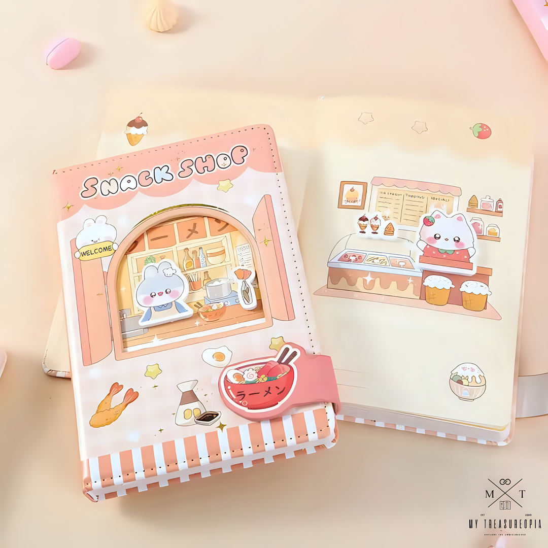 Snack Shop Diary With Magnetic Buckle