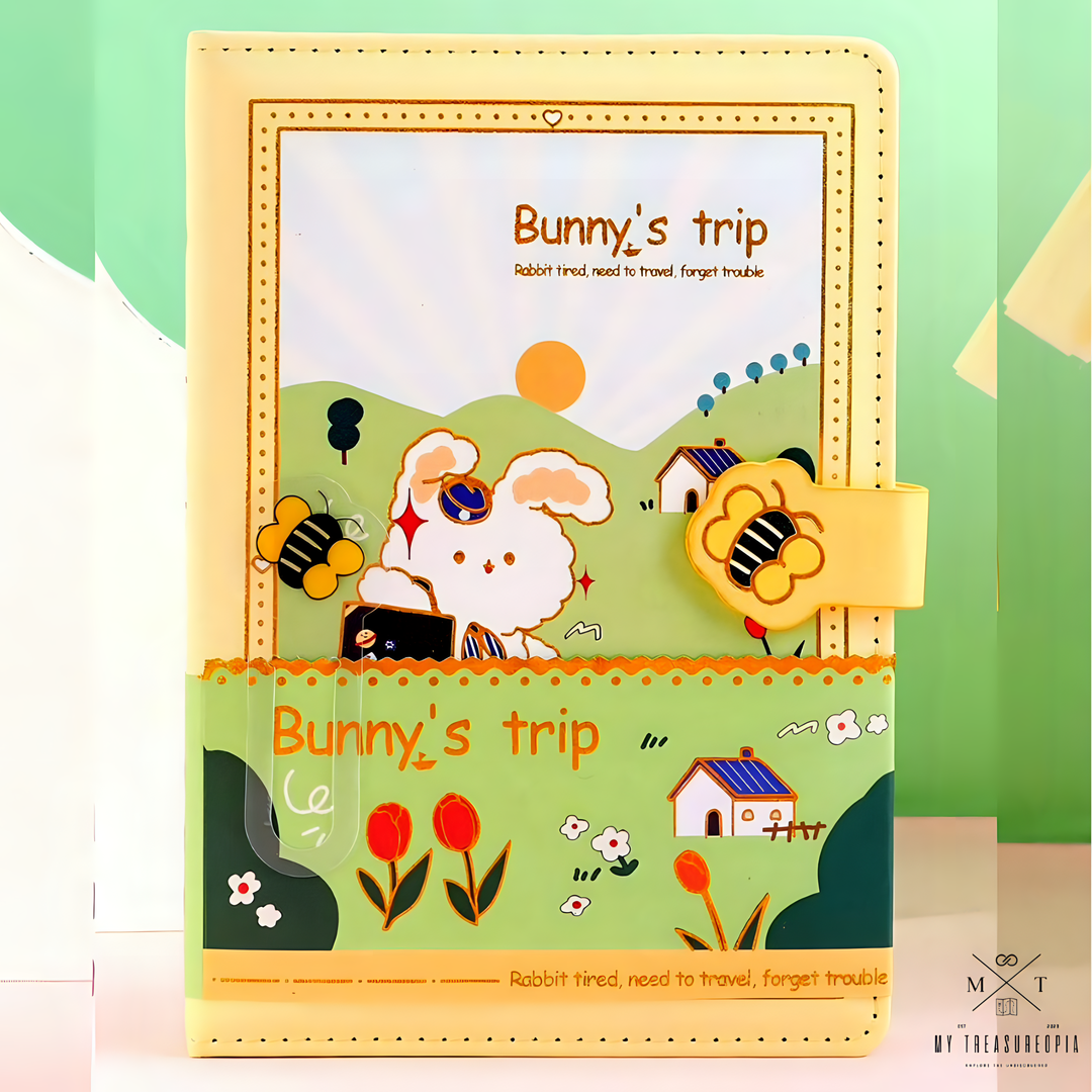 Bunny's Trip Diary With Magnetic Buckle