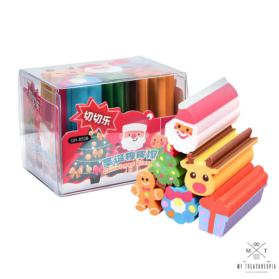 Merry Christmas Eraser Box ( Box Contains 6 Pcs Eraser )