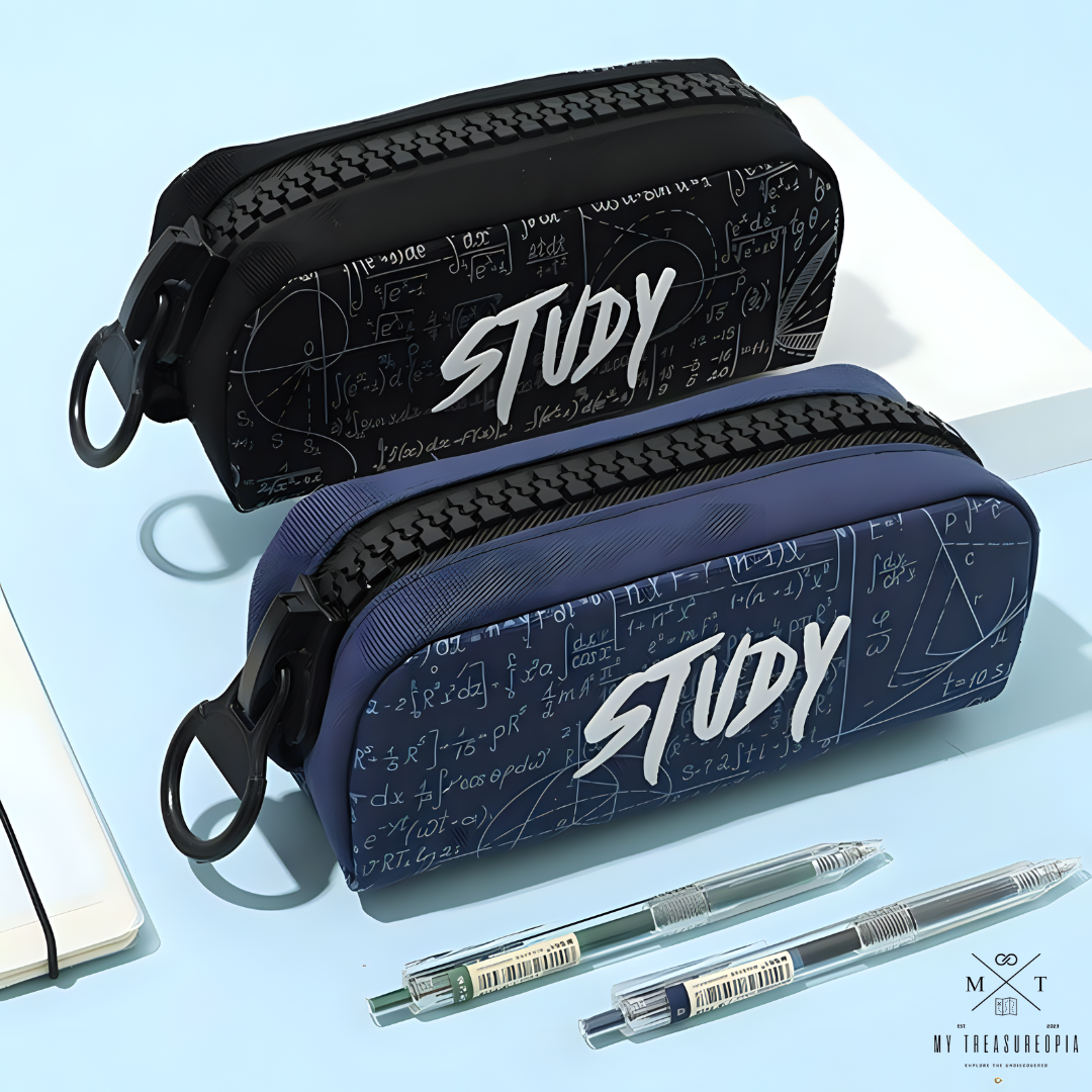 Study Pencil Pouch With Big Zipper