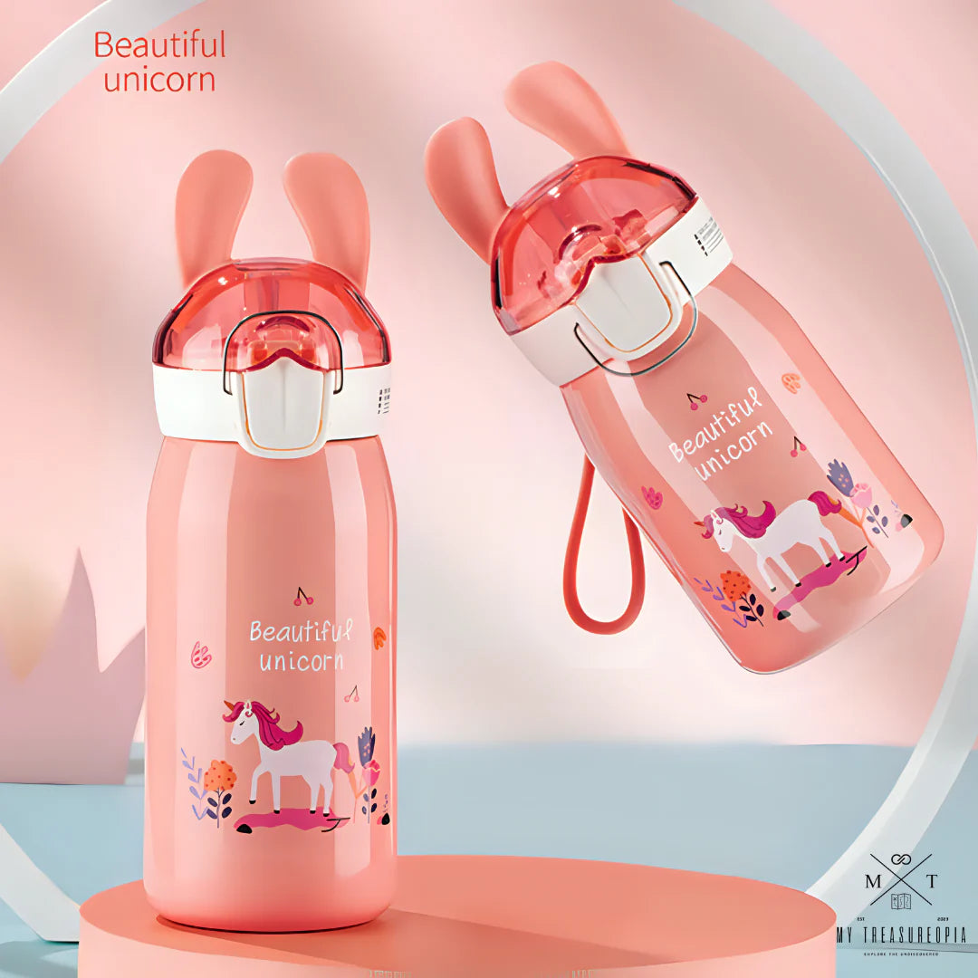 Pink Bunny School Set ( 1 Backpack & 1 Stainless Steel Bottle )