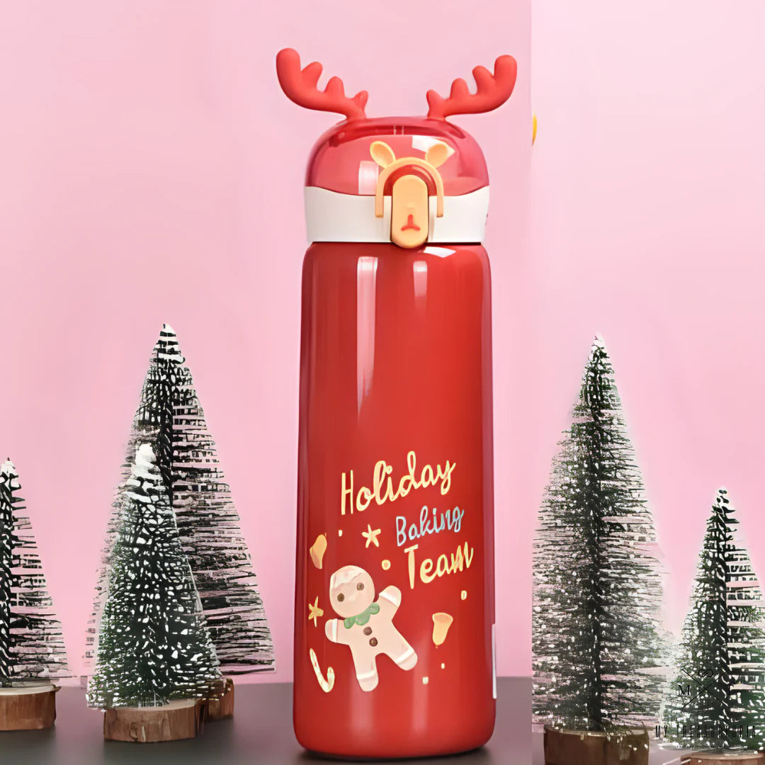 Reindeer School Set ( 1 Backpack & 1 Stainless Steel Bottle )