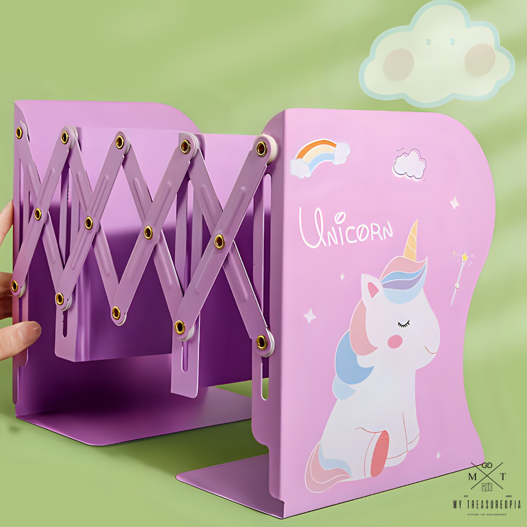 Unicorn Themed Heavy Gauge Metal Adjustable Book Shelf