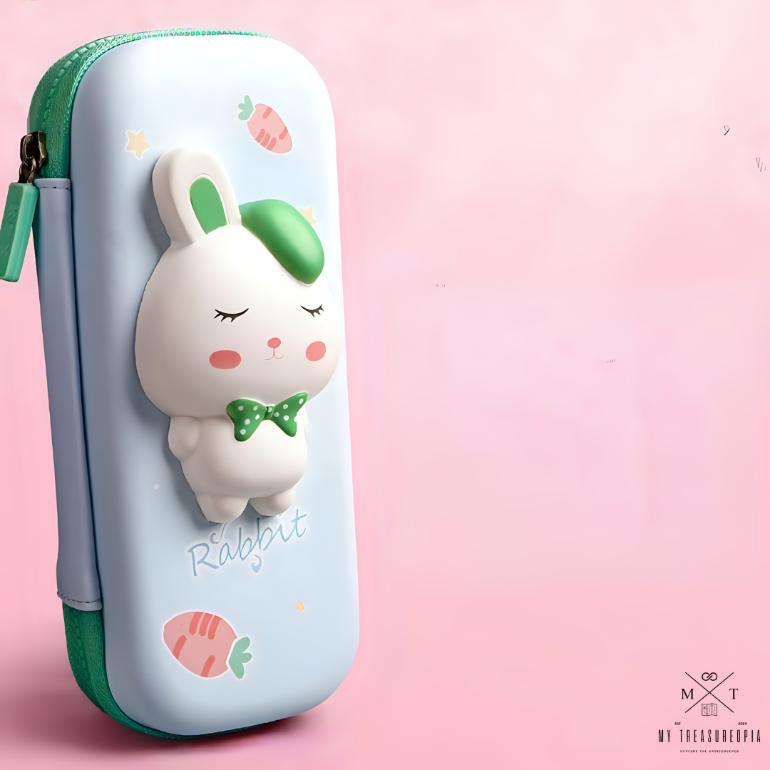 3D Cat & Rabbit Squishy Fam Pencil Case