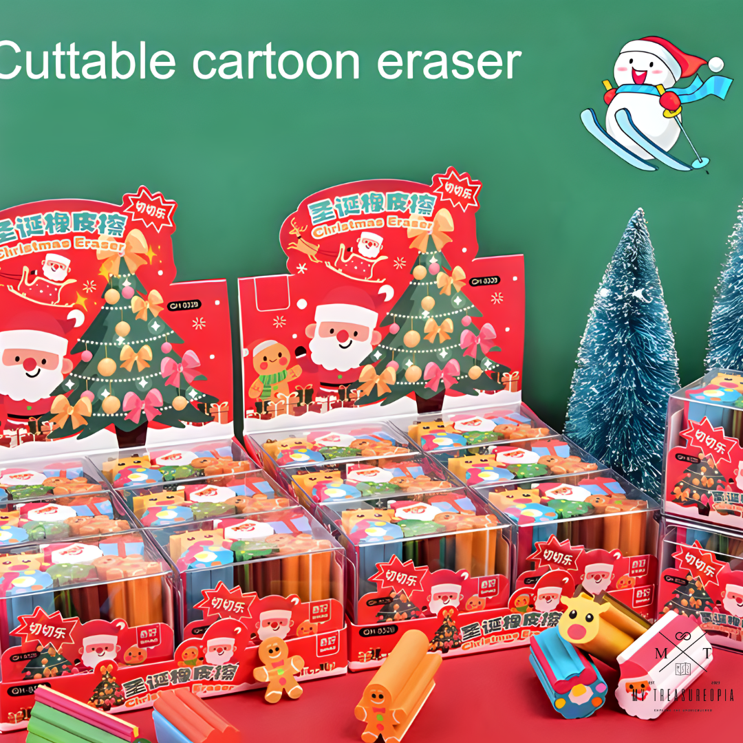 Merry Christmas Eraser Box ( Box Contains 6 Pcs Eraser )