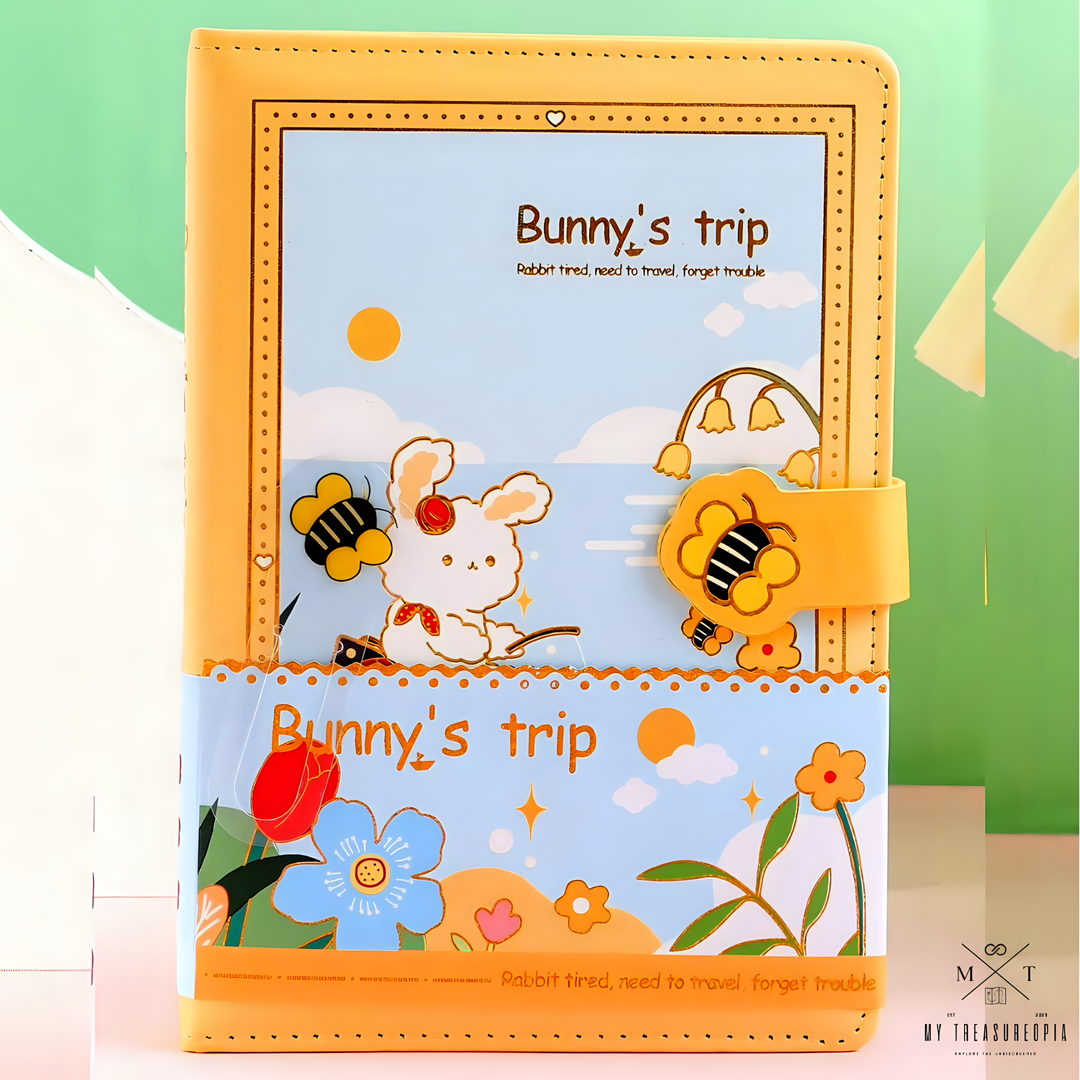 Bunny's Trip Diary With Magnetic Buckle