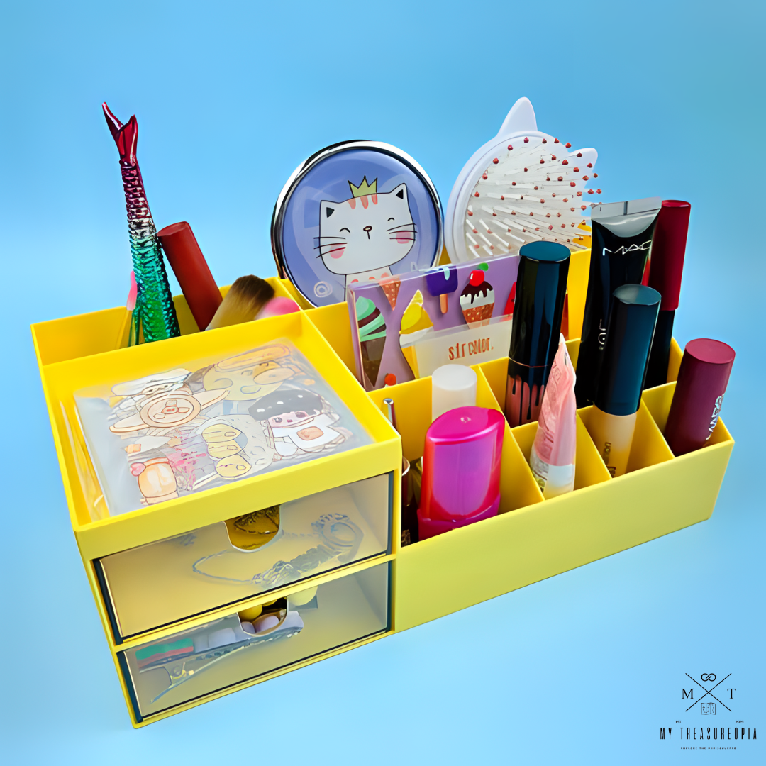 Desk Storage Organizer With Cute Stickers