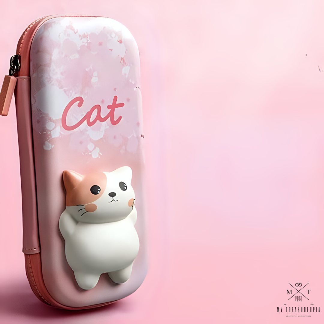 3D Cat & Rabbit Squishy Fam Pencil Case