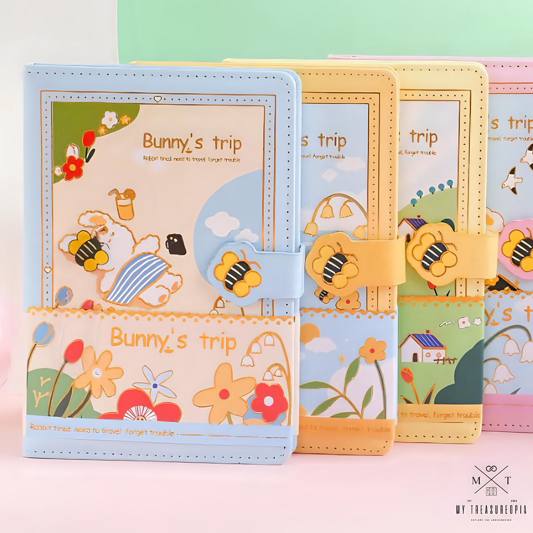 Bunny's Trip Diary With Magnetic Buckle