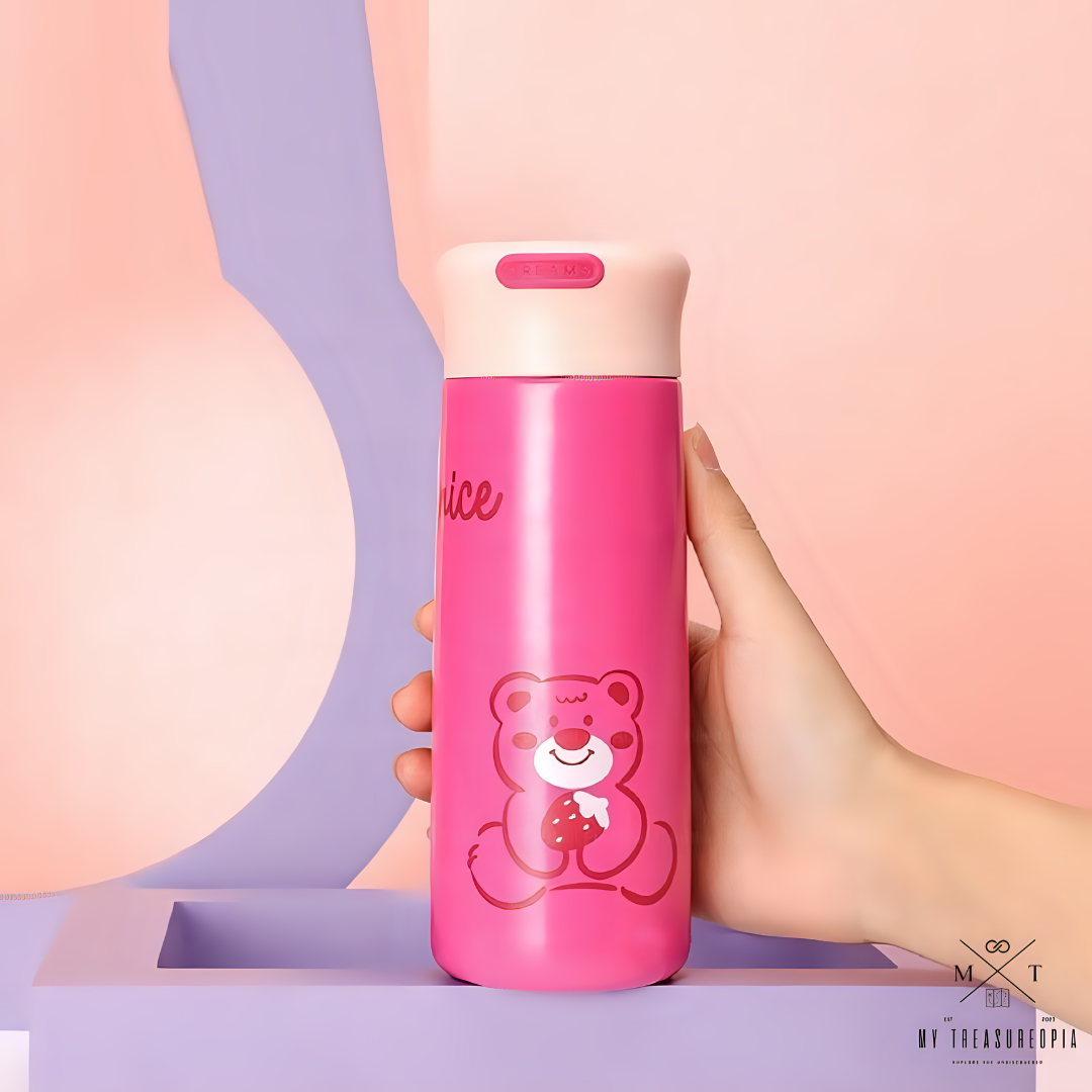 Strawberry Bear Stainless Steel Water Bottle - 350ML