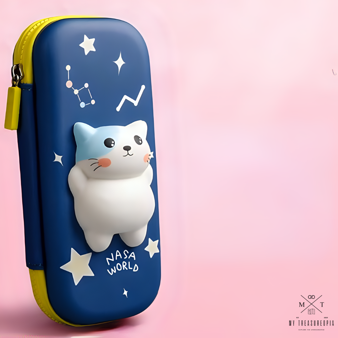 3D Cat & Rabbit Squishy Fam Pencil Case