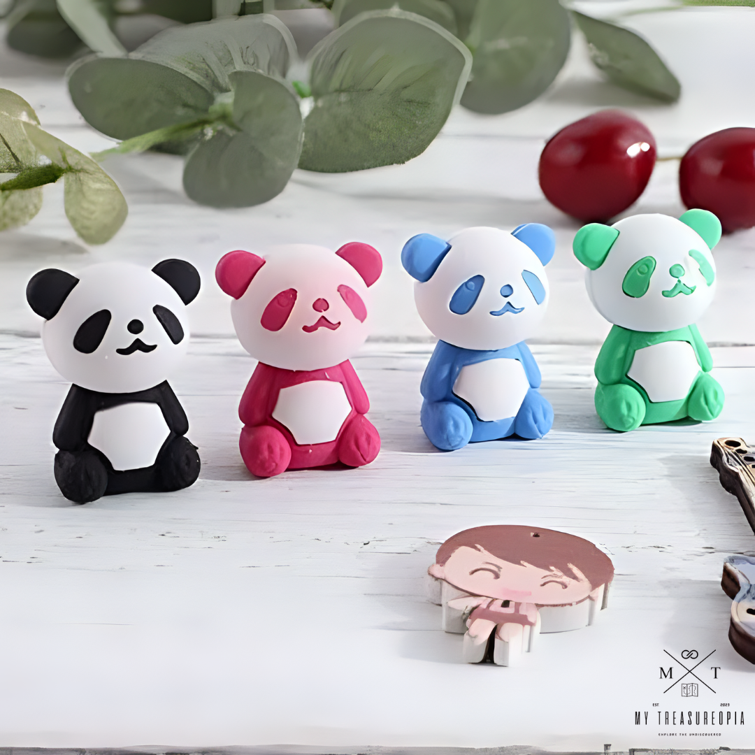 Animal Eraser ( Set Of 4 Animal Themed Packs - Penguin, Panda, Dragon, Rabbit / Each Pack Contains 4 Pcs Erasers )