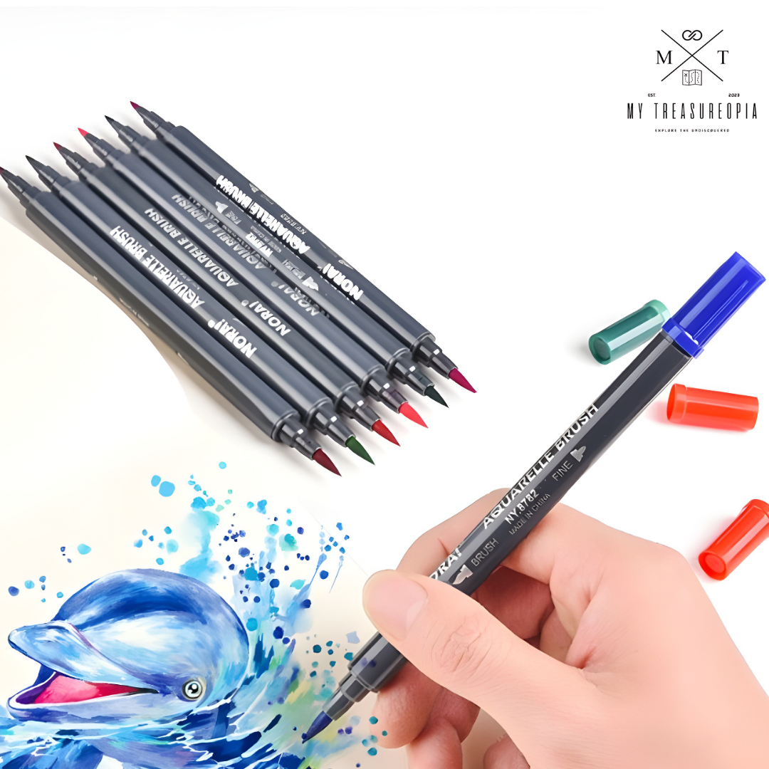 2 In 1 Fine Tip Color Pen ( Pack of 12 Pcs )