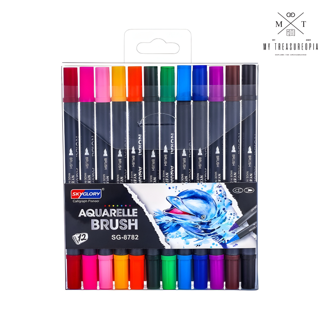 2 In 1 Fine Tip Color Pen ( Pack of 12 Pcs )