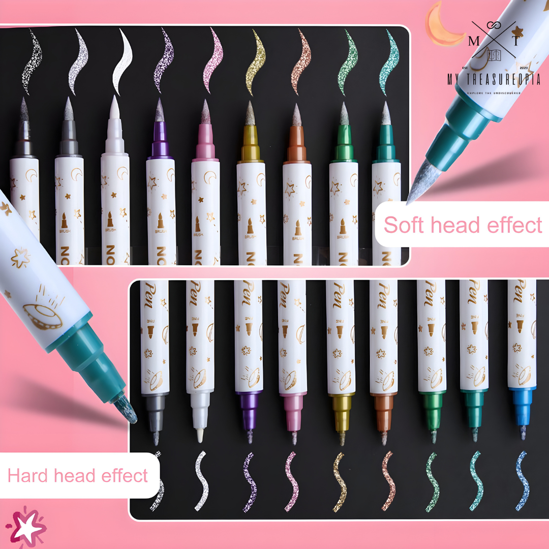 2 In 1 Fine Tip Color Pen ( Pack of 12 Pcs )