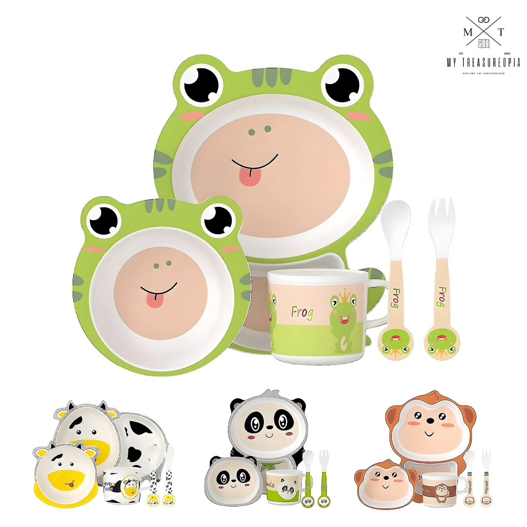 Frog Dinner Set ( Set of 5 Pcs , Bamboo Fiber )