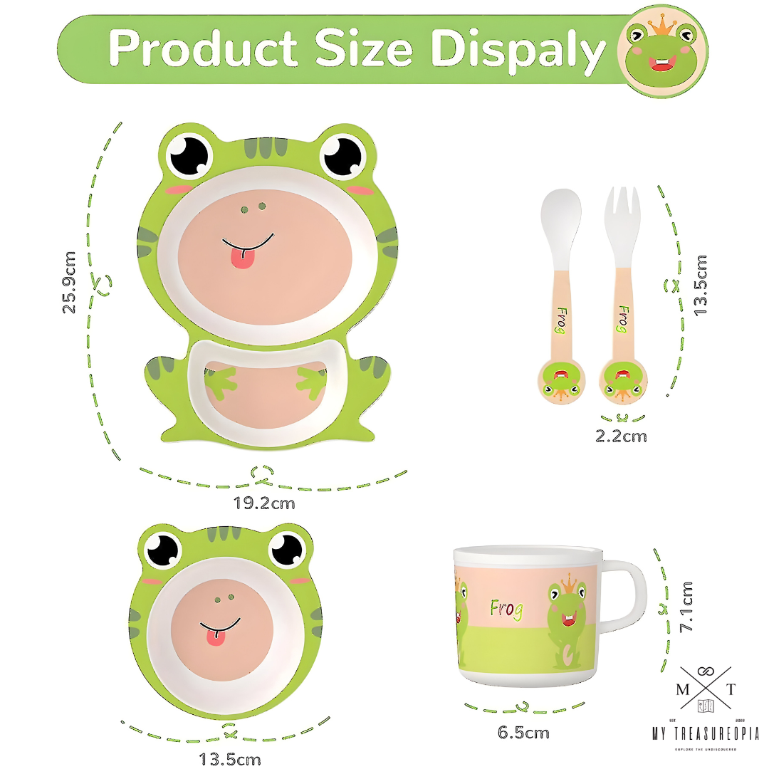 Frog Dinner Set ( Set of 5 Pcs , Bamboo Fiber )