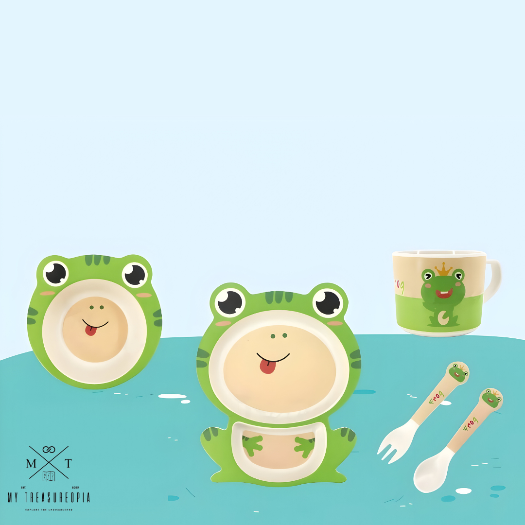 Frog Dinner Set ( Set of 5 Pcs , Bamboo Fiber )