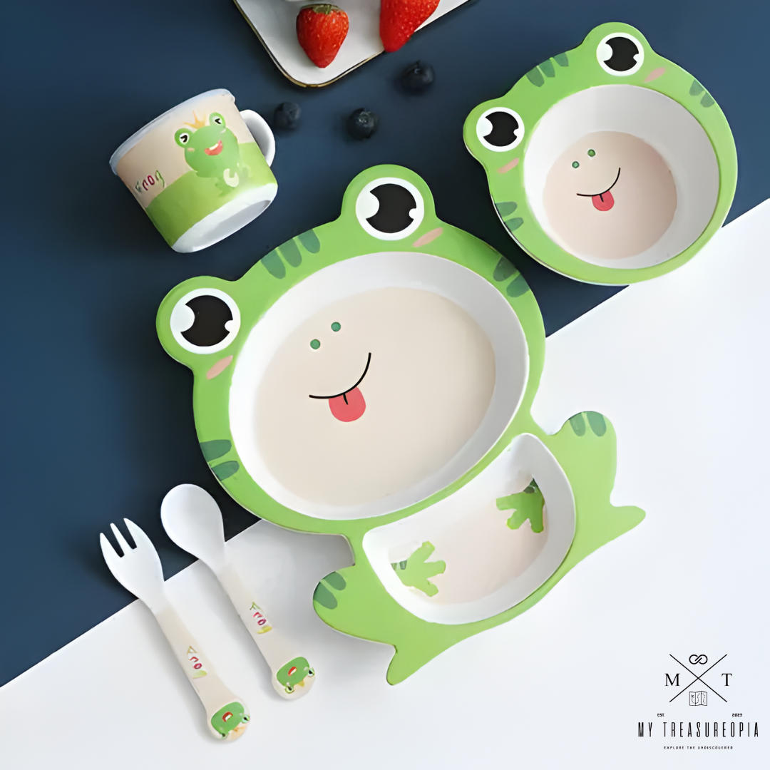 Frog Dinner Set ( Set of 5 Pcs , Bamboo Fiber )