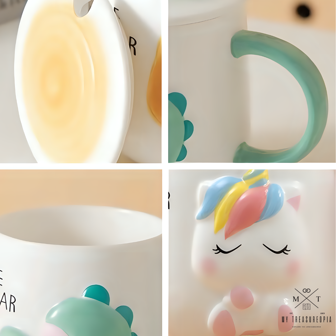 Baby Animals Ceramic Mug With Lid (1 Piece)