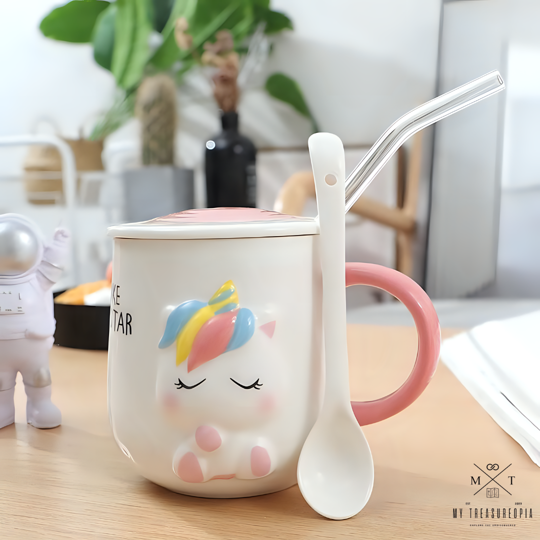 Baby Animals Ceramic Mug With Lid (1 Piece)