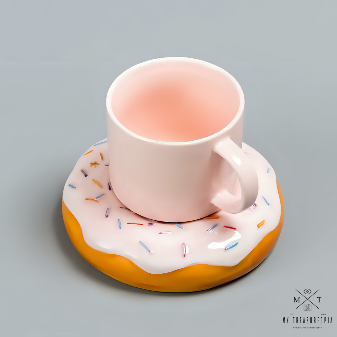 Sprinkle Donut Saucer With Mug