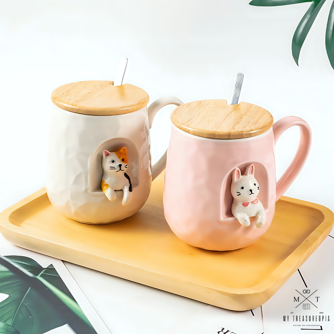 Animal Home Ceramic Mug With Lid