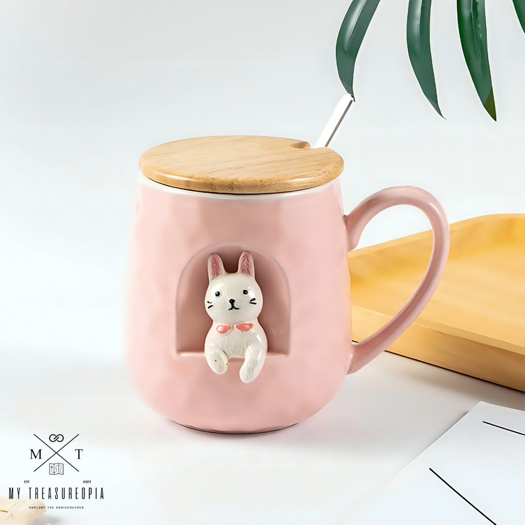 Animal Home Ceramic Mug With Lid