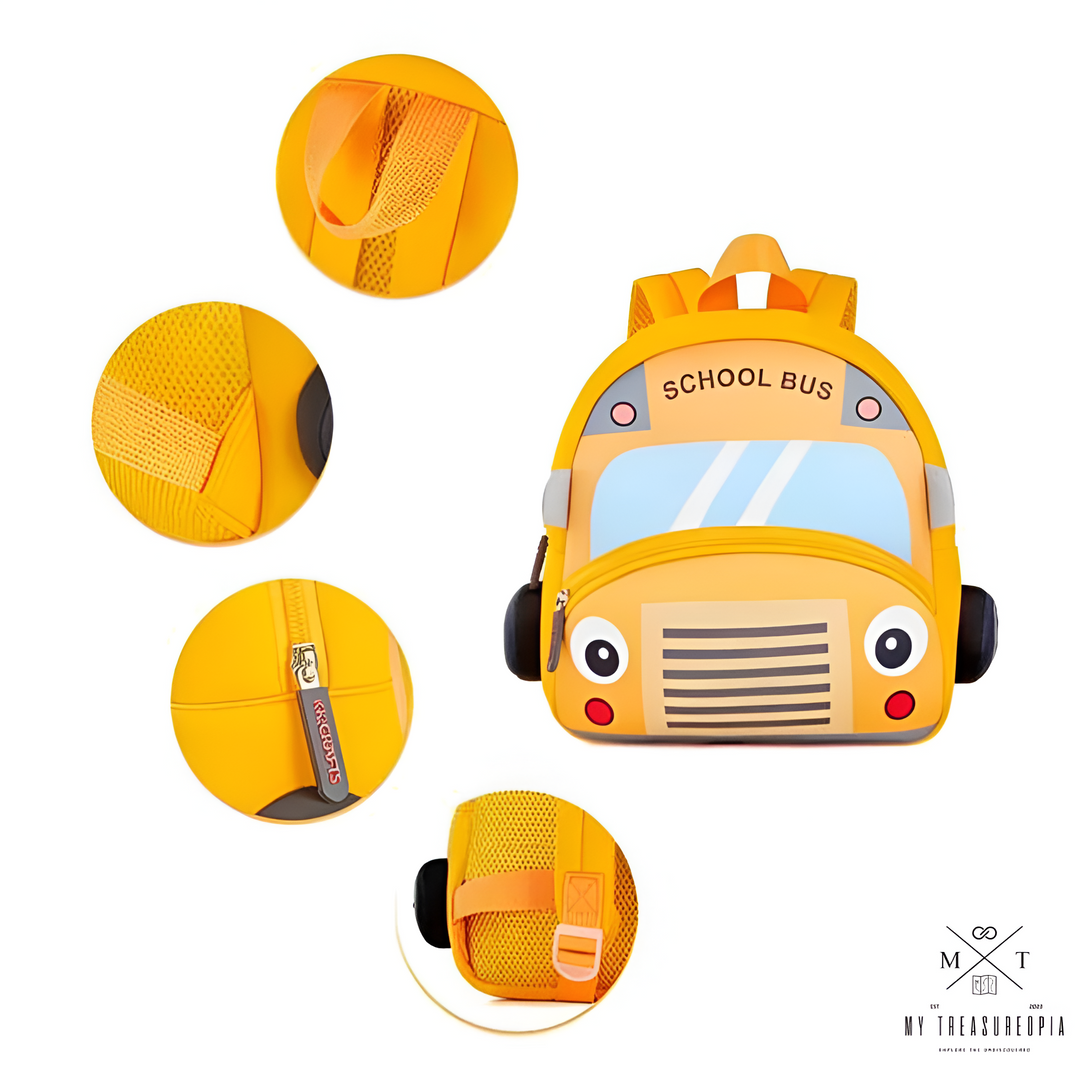 School Bus Kids Cute School Bag